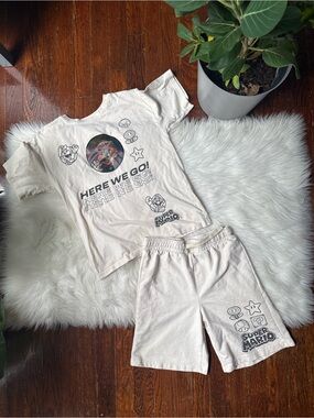 Boys Super Mario Pajama Set Shorts Short Sleeve Size 10
